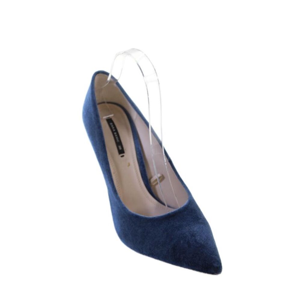 Zara Basic Womens Velvet Pointed Toe Pumps Blue Size 39 9